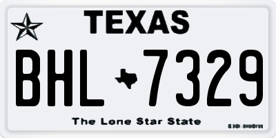 TX license plate BHL7329