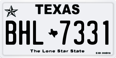 TX license plate BHL7331