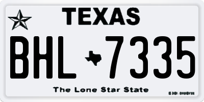 TX license plate BHL7335
