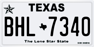 TX license plate BHL7340