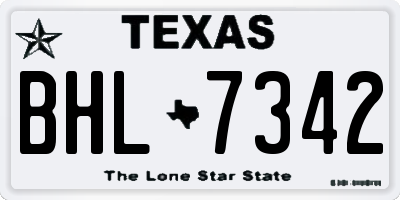 TX license plate BHL7342
