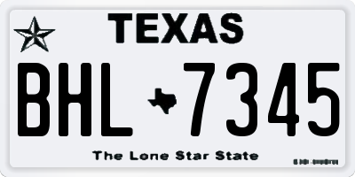 TX license plate BHL7345
