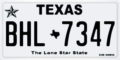 TX license plate BHL7347