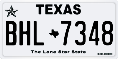 TX license plate BHL7348