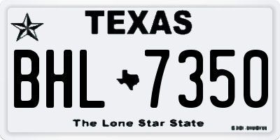 TX license plate BHL7350