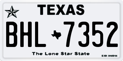 TX license plate BHL7352