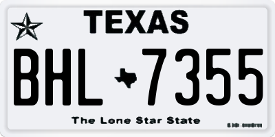 TX license plate BHL7355