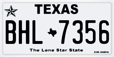 TX license plate BHL7356