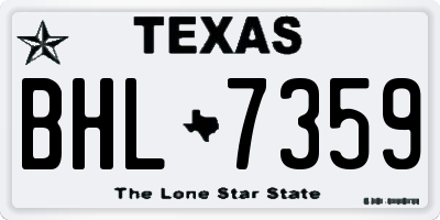 TX license plate BHL7359