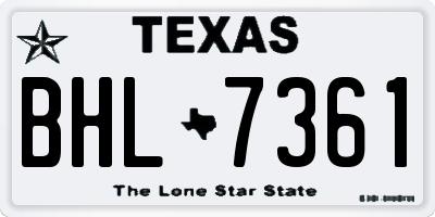TX license plate BHL7361