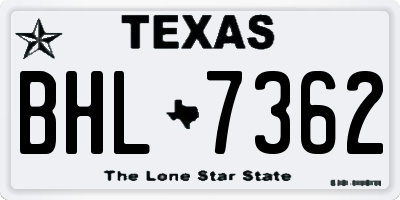 TX license plate BHL7362