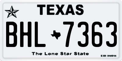 TX license plate BHL7363