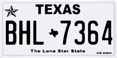 TX license plate BHL7364