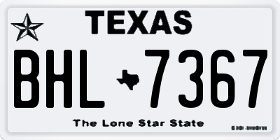 TX license plate BHL7367