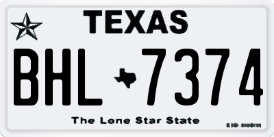 TX license plate BHL7374