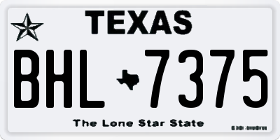 TX license plate BHL7375