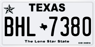 TX license plate BHL7380