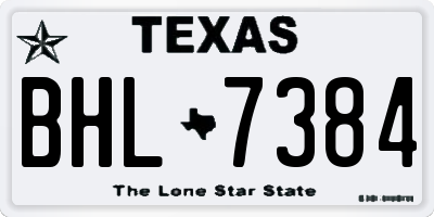 TX license plate BHL7384