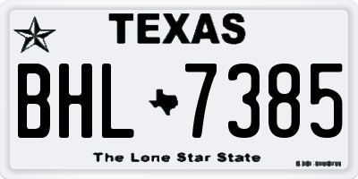TX license plate BHL7385