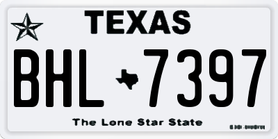 TX license plate BHL7397