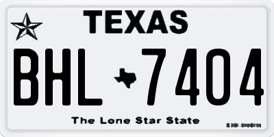 TX license plate BHL7404