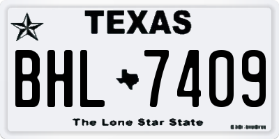 TX license plate BHL7409