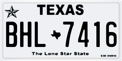 TX license plate BHL7416