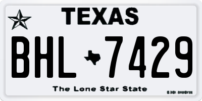 TX license plate BHL7429