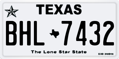 TX license plate BHL7432
