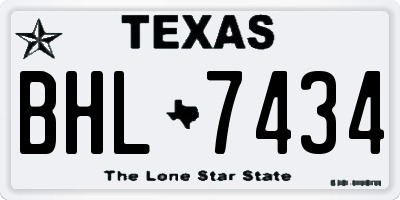 TX license plate BHL7434