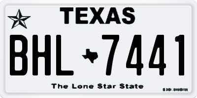 TX license plate BHL7441