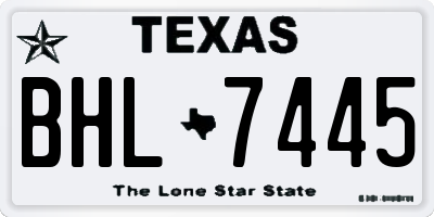TX license plate BHL7445