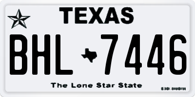 TX license plate BHL7446