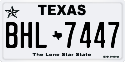 TX license plate BHL7447