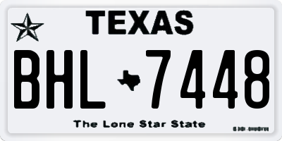 TX license plate BHL7448
