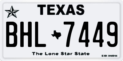 TX license plate BHL7449