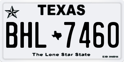 TX license plate BHL7460