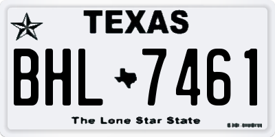 TX license plate BHL7461