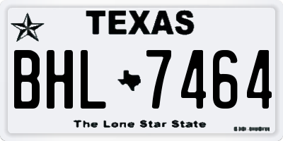 TX license plate BHL7464