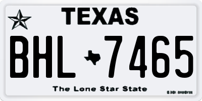 TX license plate BHL7465