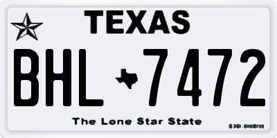 TX license plate BHL7472