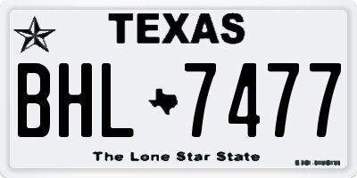 TX license plate BHL7477