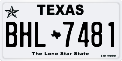TX license plate BHL7481