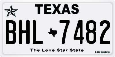TX license plate BHL7482