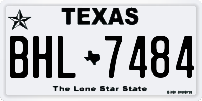 TX license plate BHL7484