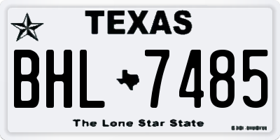 TX license plate BHL7485