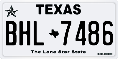 TX license plate BHL7486