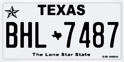 TX license plate BHL7487