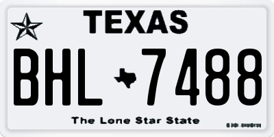 TX license plate BHL7488
