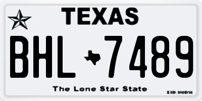 TX license plate BHL7489